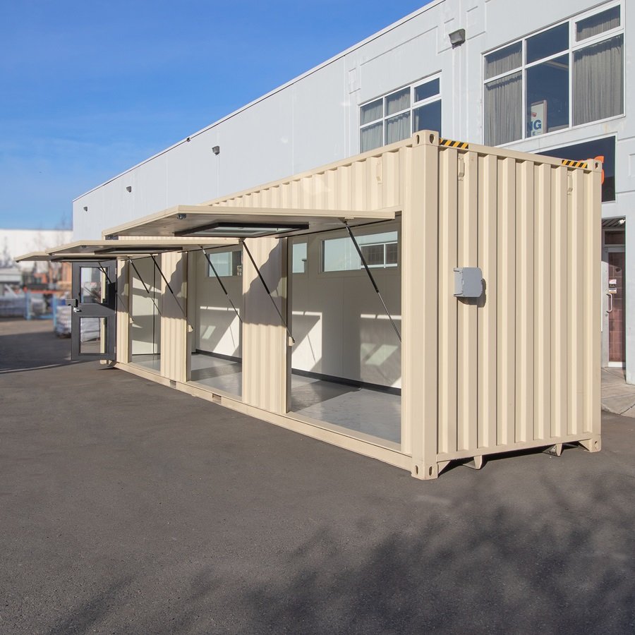 40’ Art Studio w/Flip up Doors - Container Holdings Pty Ltd 40’ Art Studio w/Flip up Doors - Container Holdings Pty Ltd