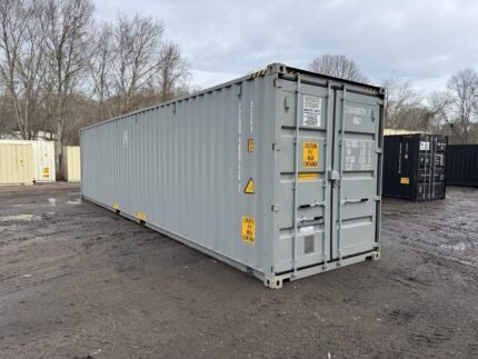 40′ x 8′ x 9.5′ Tall – New *High Cube Shipping/Storage Container – Wind and Watertight-GRAY | Outback Storage Containers