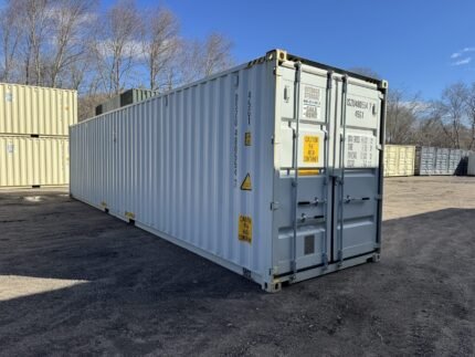 40′ x 8′ x 9.5′ Tall –New *High Cube*Shipping/Storage Container – Wind and Watertight - GRAY | Outback Storage Containers